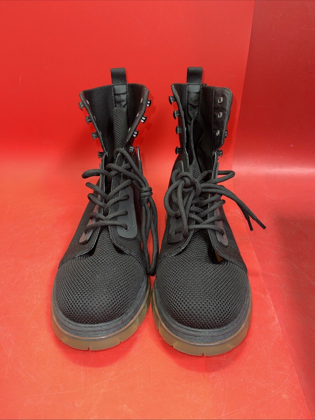 Mia Boots Black Size Lace Up Womens Booties Ankle Simon Combat Leather Heels