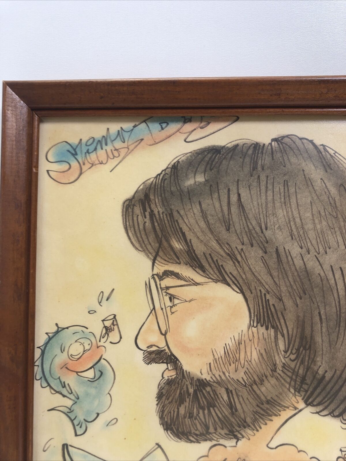 Slimy Dog Funny Art Portrait Signed