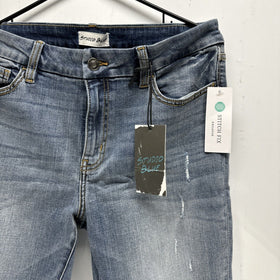 STUDIO Blue Kenova Skinny Distressed Rolled Jeans - Indigo, 12, Sz 31