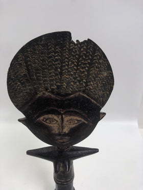 Vintage African Hand Carved Woman Statue.  Possibly Ghanaian.