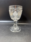 Flint Frosted Magnet and Grape Early American Pattern Glass Goblet