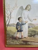 Vintage Religious Guardian Angel Frame Stand