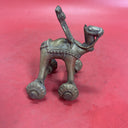 Antique Indian Brass Camel With Rider On Wheels
