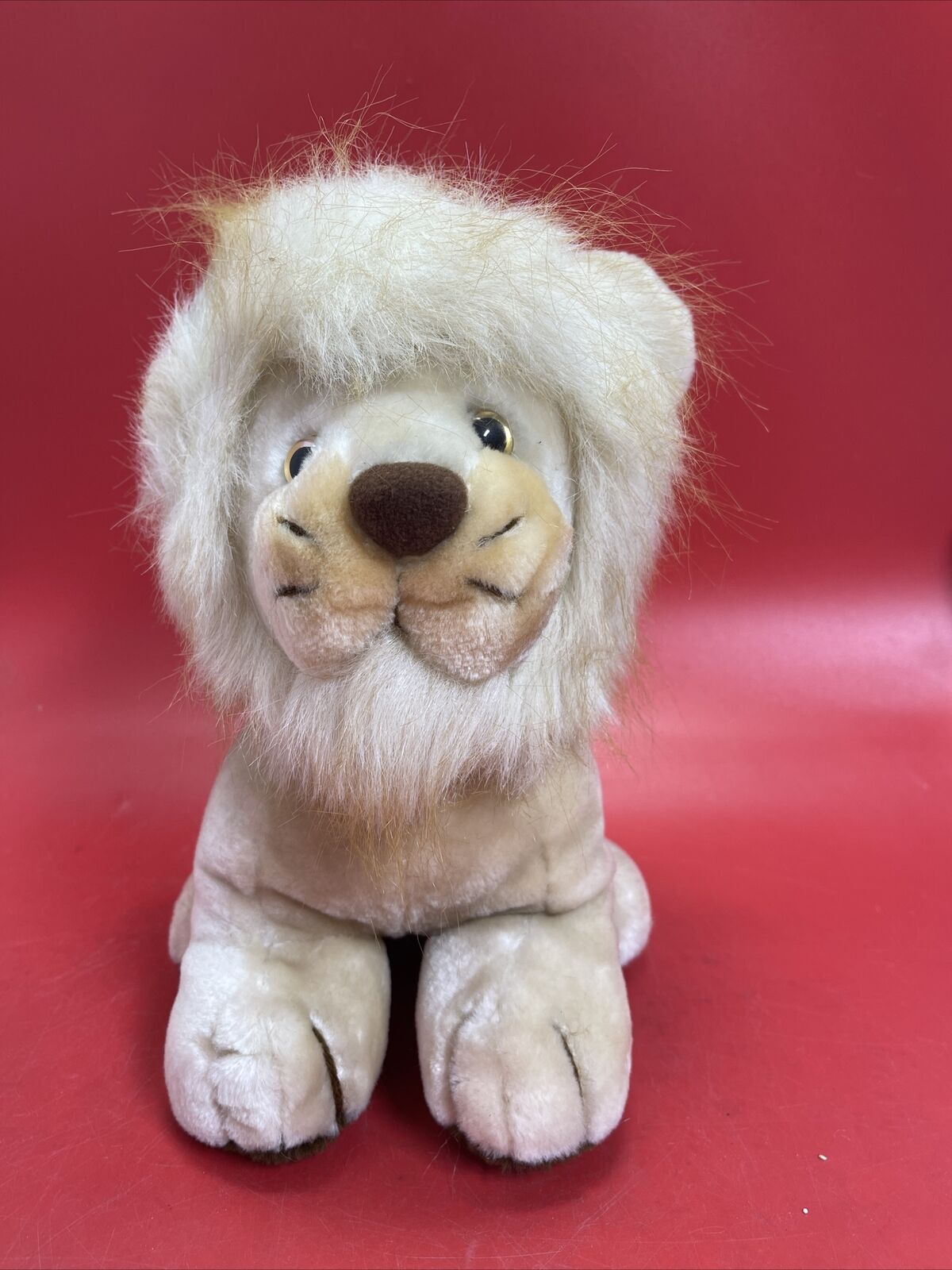 Vintage Big Head Lion Plush Toy 12”