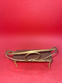 Vintage Rattan Brown Velveteen Doll Furniture Suite