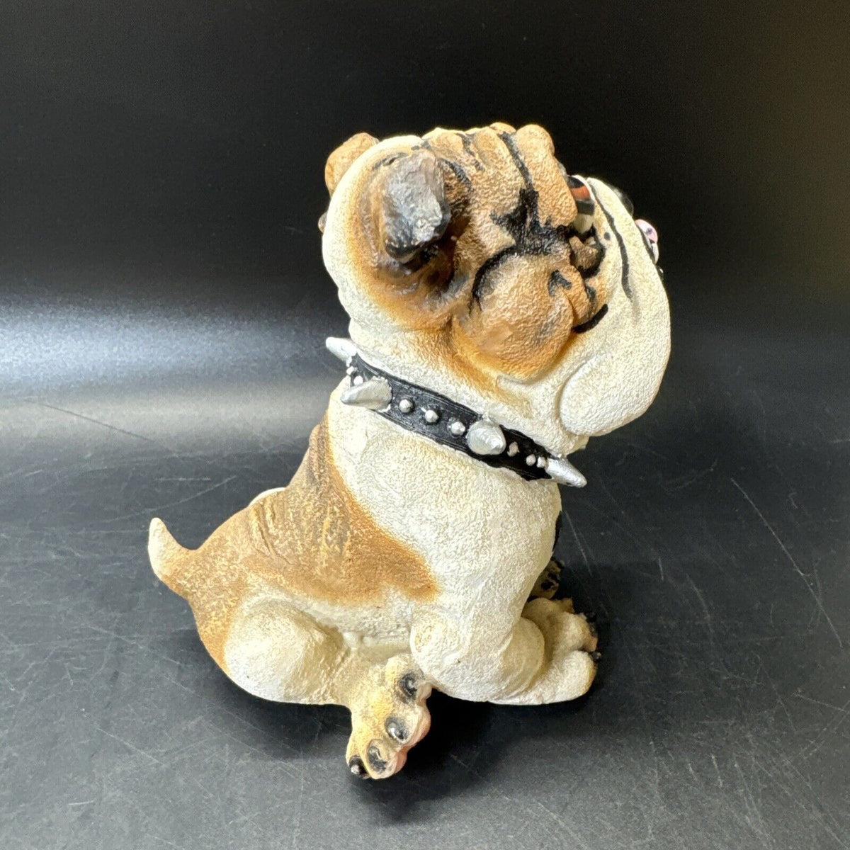 Bulldog Figurine with Spike Collar 4.5"/ Set Of 2