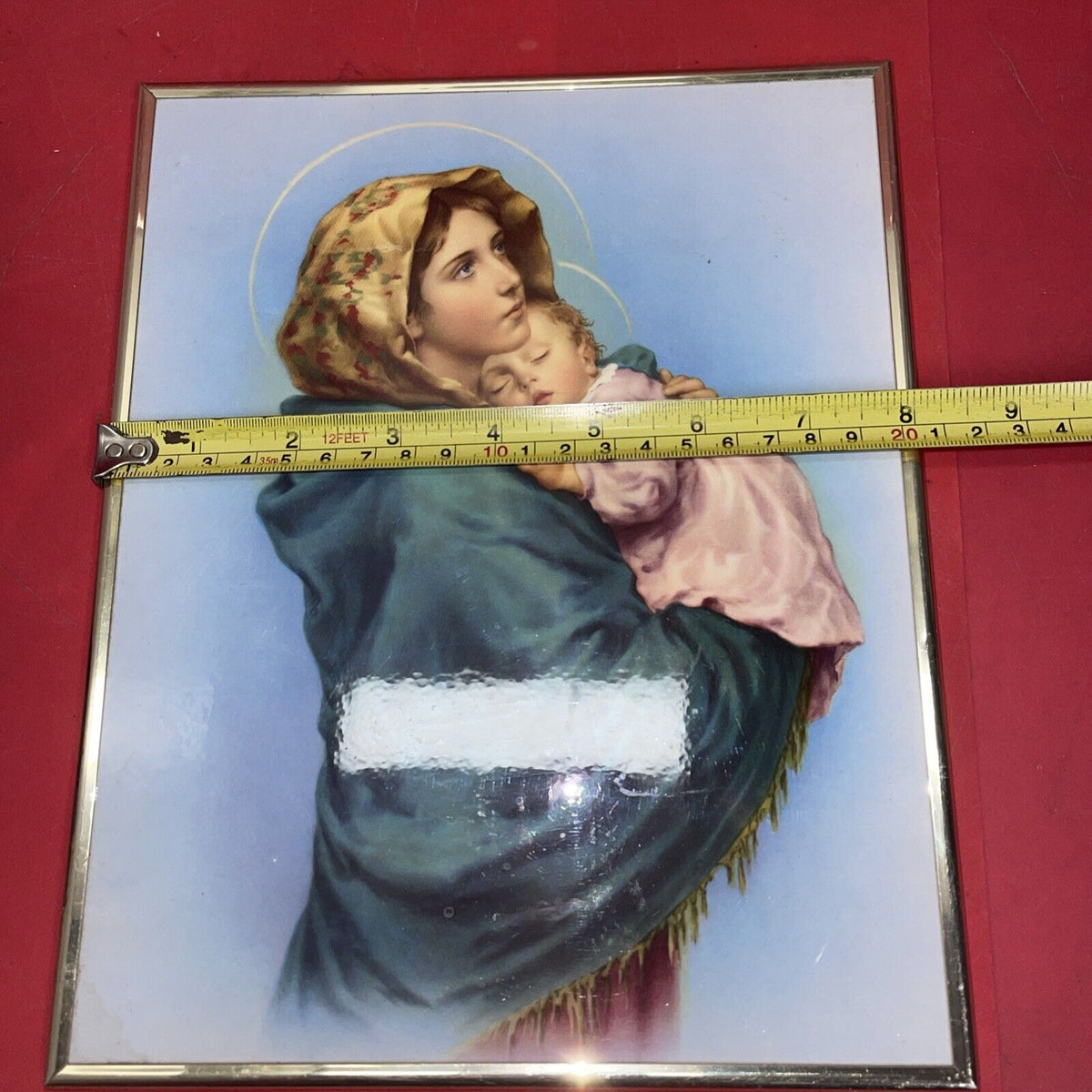 Madonna Of The Streets With Child Plaque  10”x8”in a frame