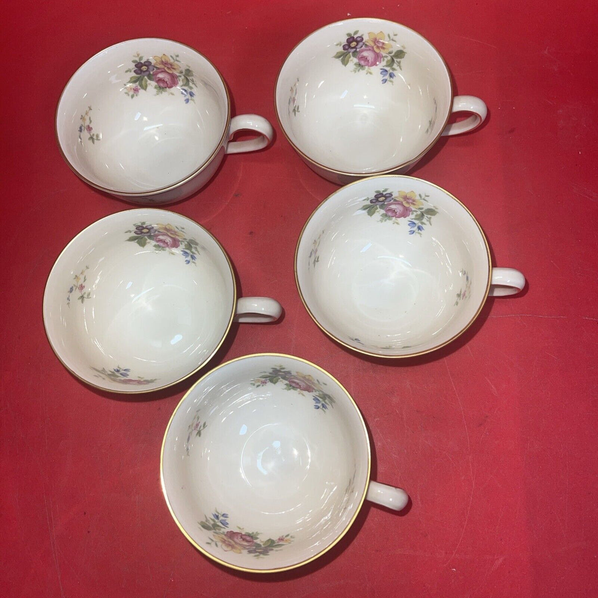 Vintage Johann Haviland Bavaria Germany 5 Cup, 5 Saucer & Sauce boat, Sugar bowl