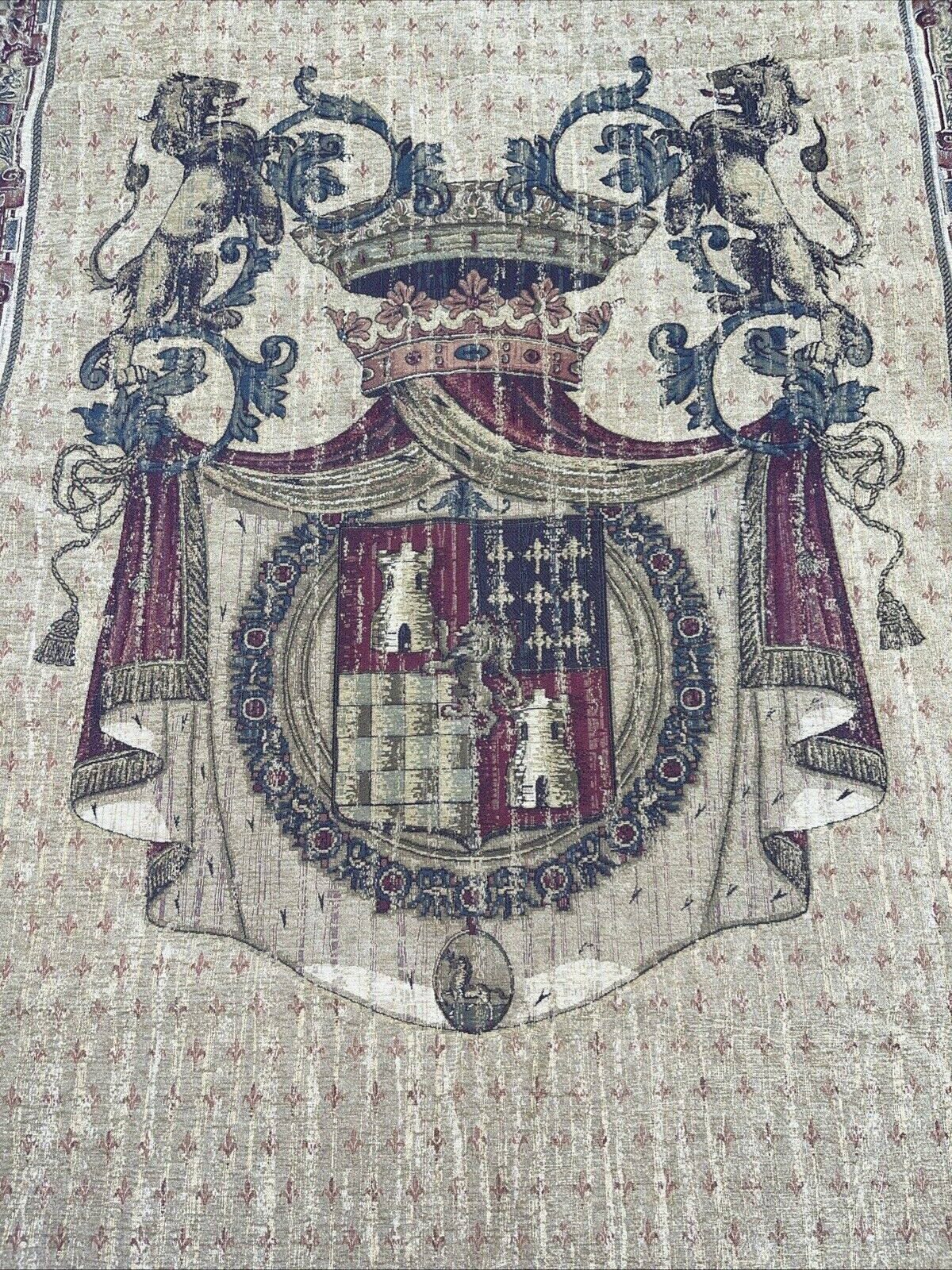Antique Venerable Tapestry of the French Coat of Arms 72"x52