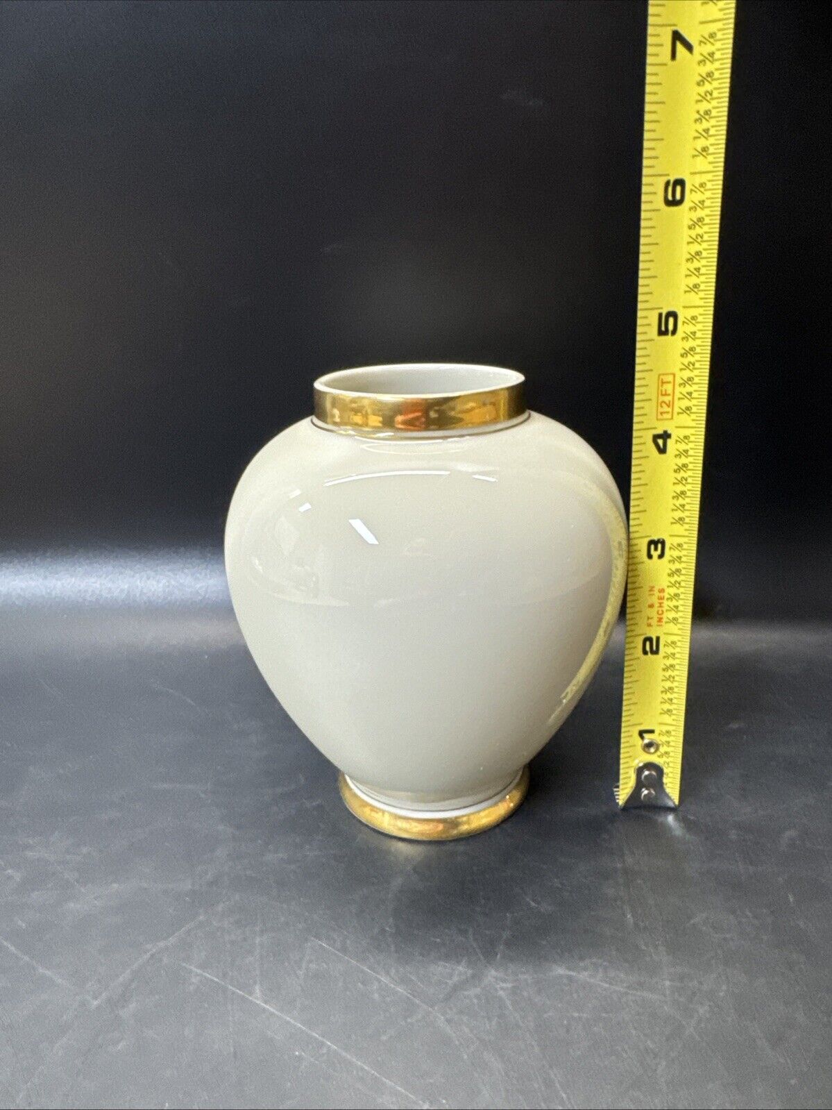 Vintage Fitz &Floyd Classic Gold and White Vase “Palais” 4.5”