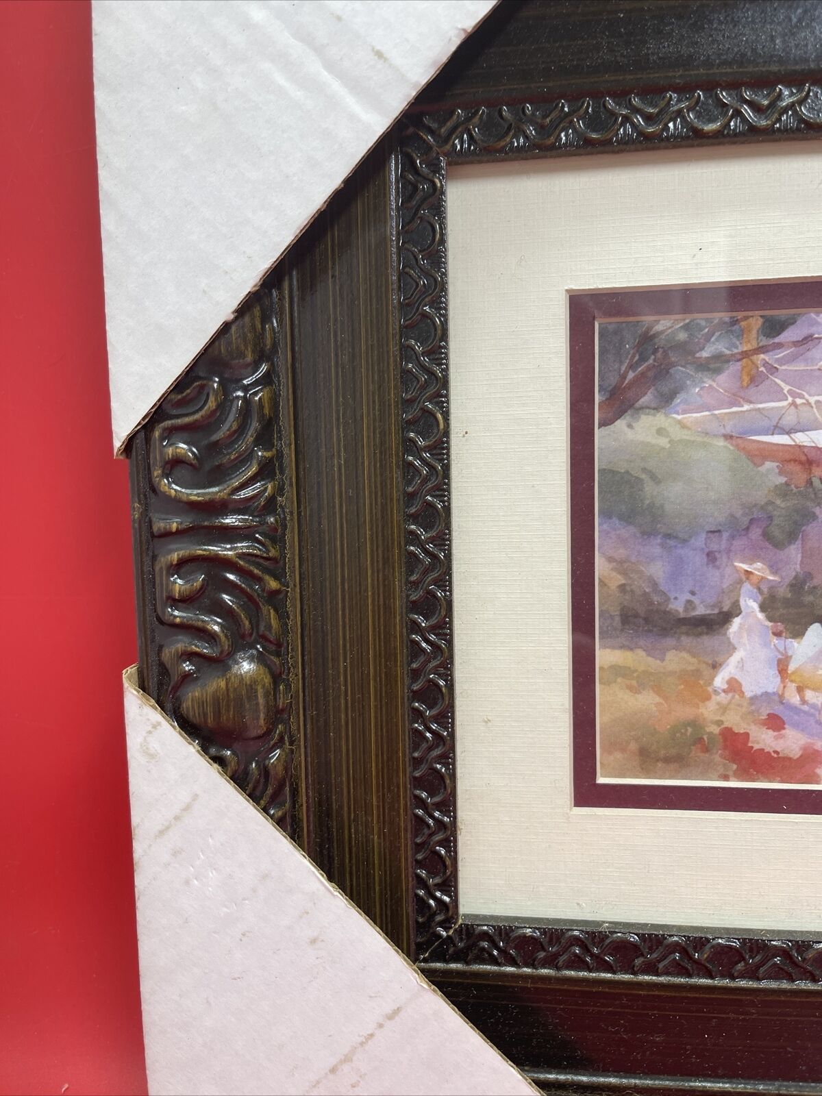 Painting,,Nature,house,ladies with children’s ‘’ Vintage photo frame 16x14