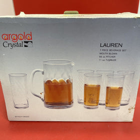 Vintage 7 Piece Beverage Set.Lauren.Argold Crystal