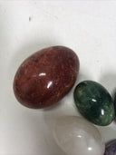 Vintage Set Hand Carved Eggs with Label Made in Italy