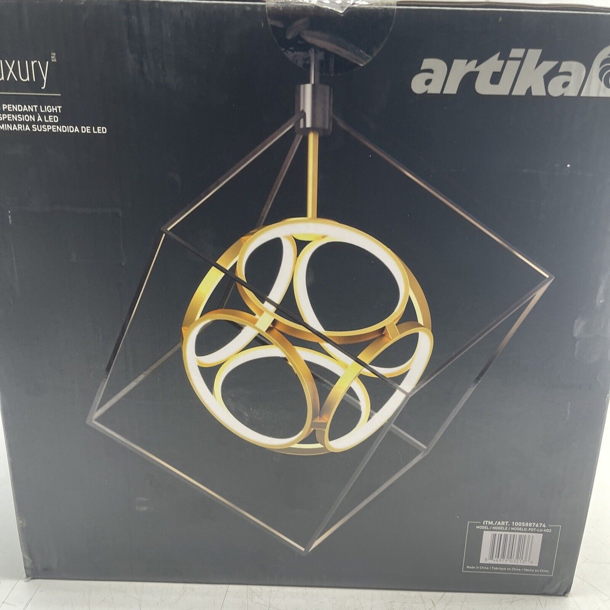 Artika PDT-LU-HD2 Luxury 29W Integrated LED Pendant Light - Black