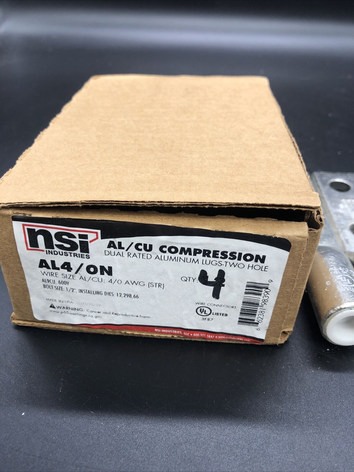 Lot Of 4  4/0 AL9CU AL4/0n LUG NSI B-298