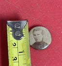 Antique Vintage Celluloid BUTTON Pinback Picture  Victorian Woman