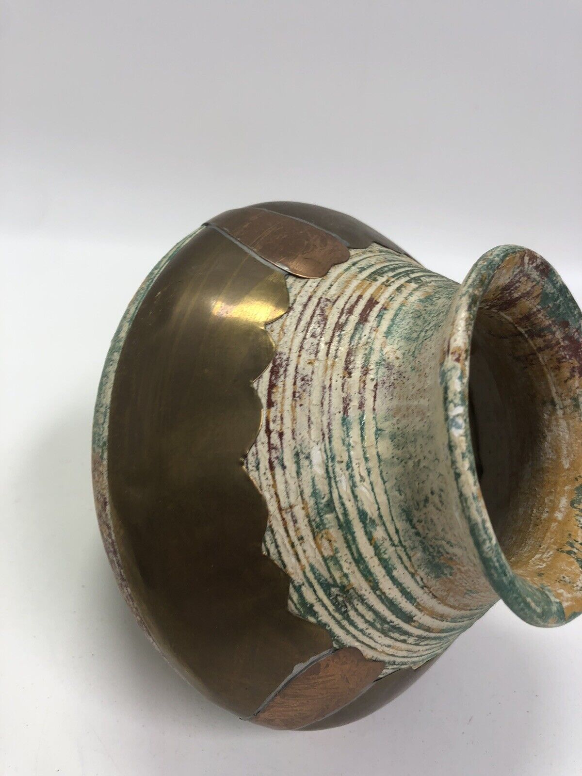 Vintage Japan Textured Majolica Style with Fruit Cone Shaped