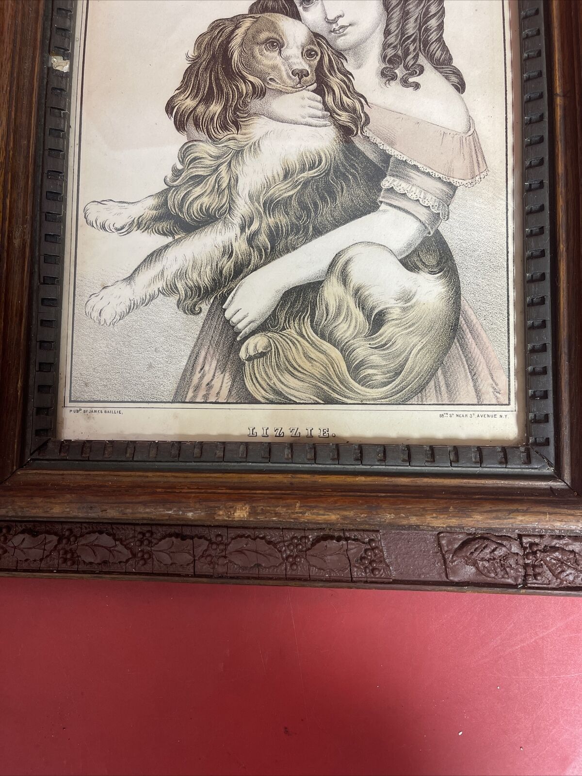 Antique Lithographed and published by James S. Baillie.Lizzie 1888