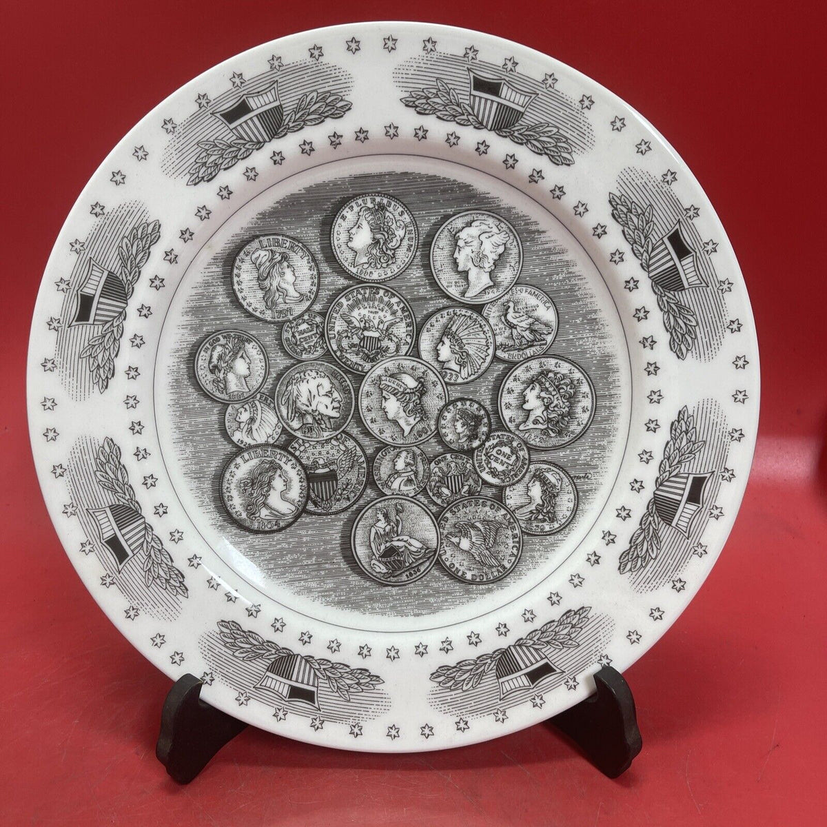 222 Fifth SLICE OF LIFE - COIN COLLECTION 12" Platter Black White Marla Shega