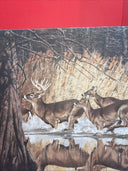 Vintage Deer Painting Print Picture On Fredrix Artist Series Canvas Signed 1988