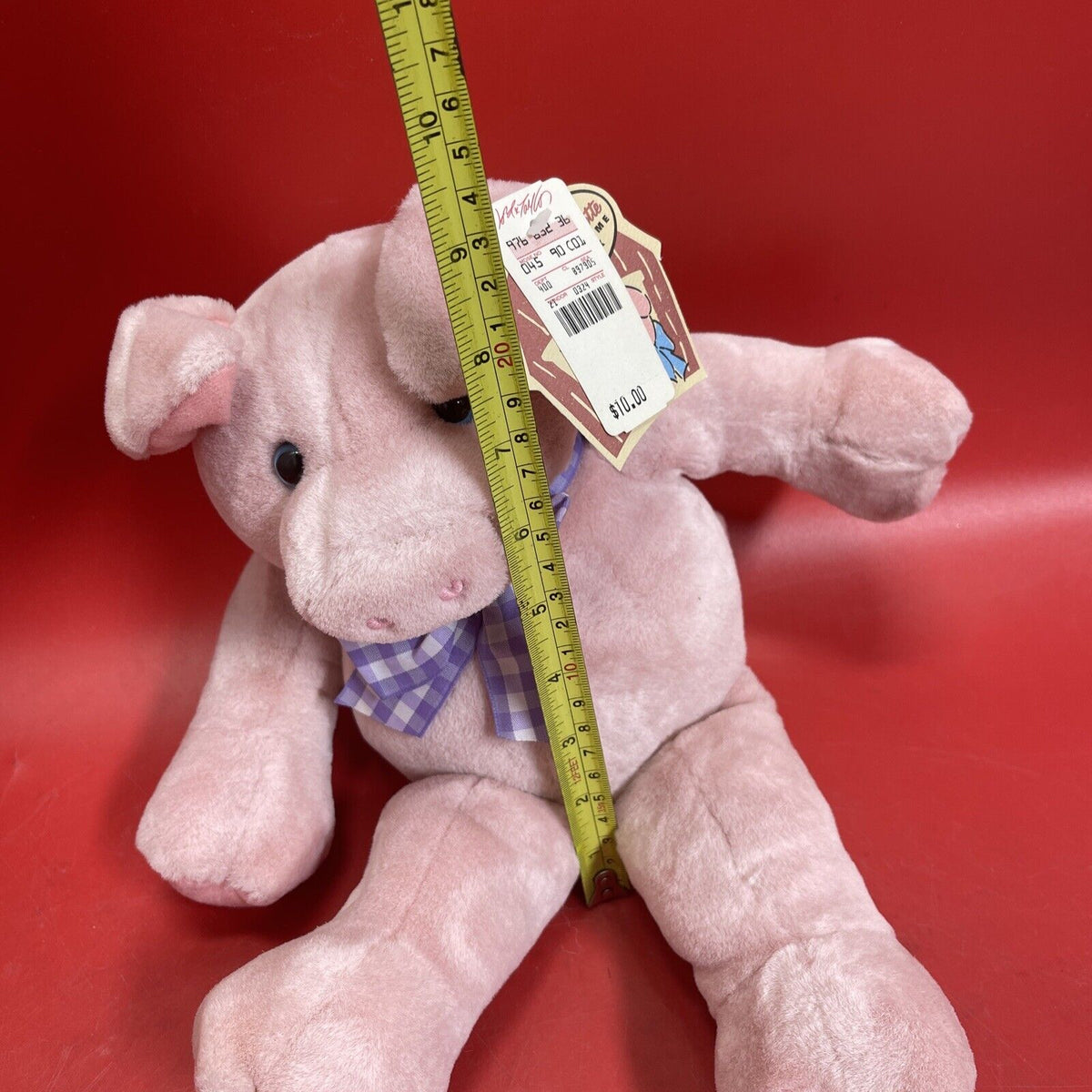 Seated 13" Squeeze to Oink Pig Named Charlotte Bean Bottom Plush Stuffed Toy
