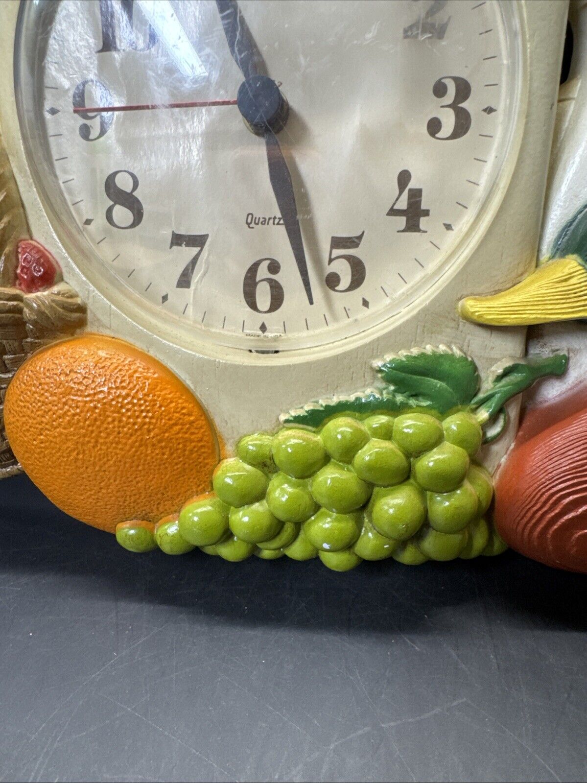 Vintage 15” Mallard Duck & Fruit Clock Haven Quartz Burwood Products/ Works