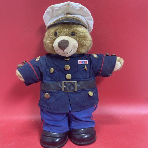 Bear Brown Teddy Bear With Marine Outfit USA Military Plush