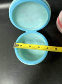Vintage Blue And Pink Trinket Box With Flower Detailing/ Lot Of 2