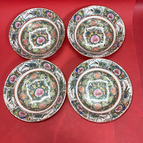 Japanese Porcelain Decorated Hong Kong Rose Medallion Bowl 7” Lot 4