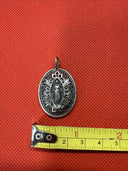 Vintage Sterling Silver Catholic Religious Caged Filigree Miraculous Medal