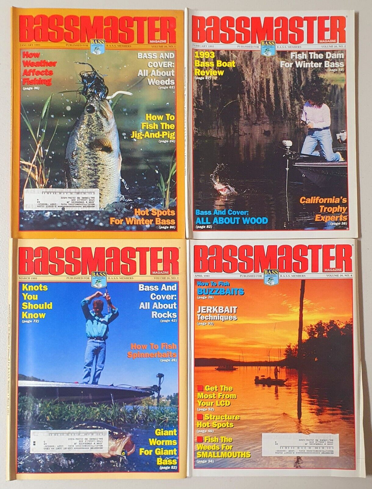 Bass Master magazine Lot of 10 (1993)