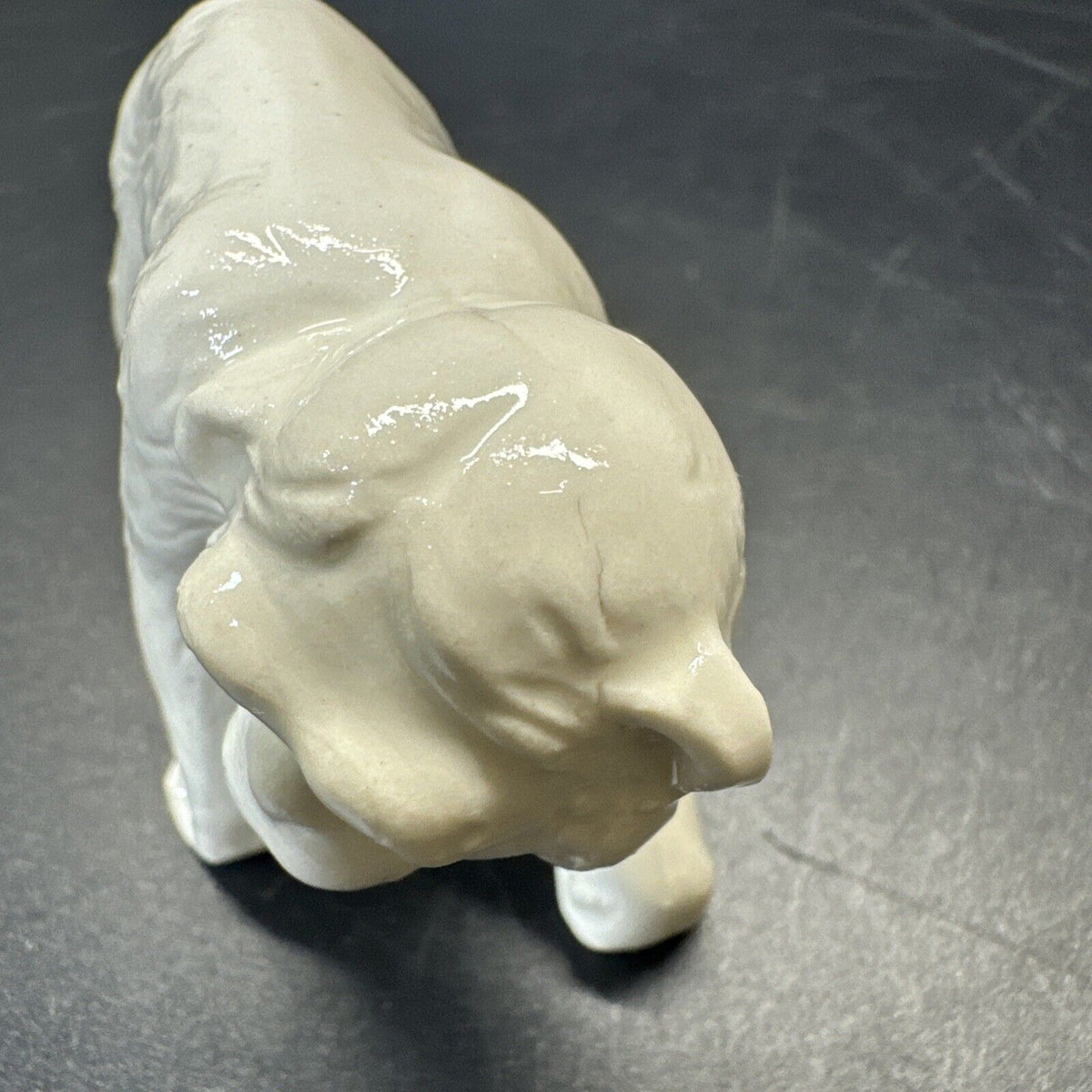 VINTAGE SMALL WHITE APE CHIMPANZEE MONKEY FIGURINE CZECHOSLOVAKIA ART POTTERY