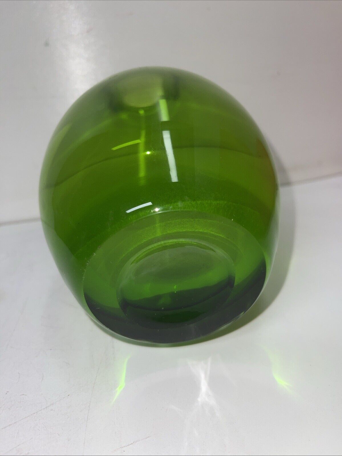 Contemporary Green Handblown Vase 8”H