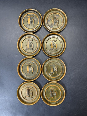 VINTAGE SOLID METAL COPPER FINISH LETTER E/ Lot Of 8