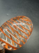 Contemporary White and Orange Core Spiral Marble On The Stand