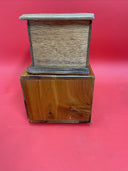 Lot of 2 Vintage Wooden Jewelry Boxes w/ Hinge Opening Mirrors Drawers