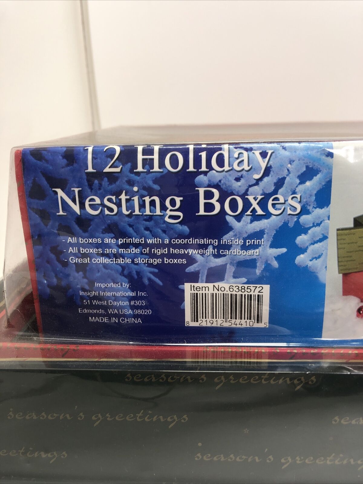 Set of 12 Holiday Christmas Stacking Nesting Boxes