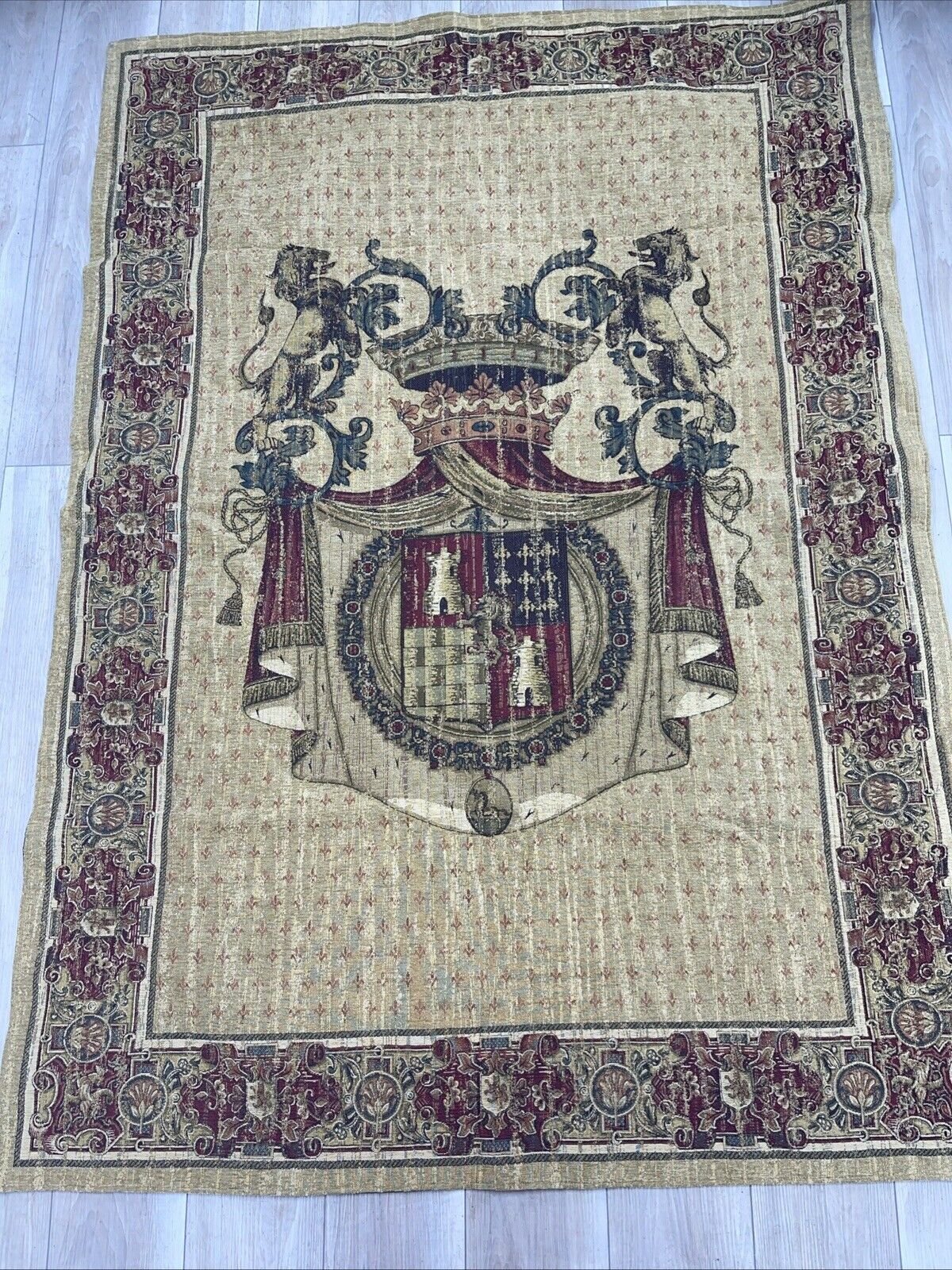 Antique Venerable Tapestry of the French Coat of Arms 72"x52