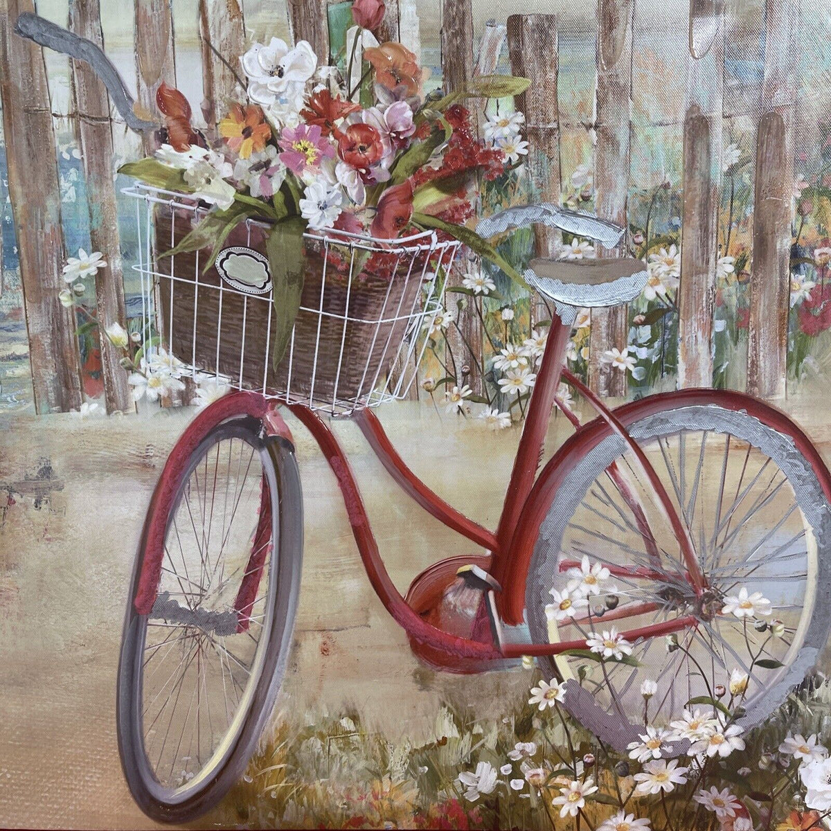 Beach Wall Art for Bathroom Decor Bathroom Pictures Bicycle Canvas Print Seas...