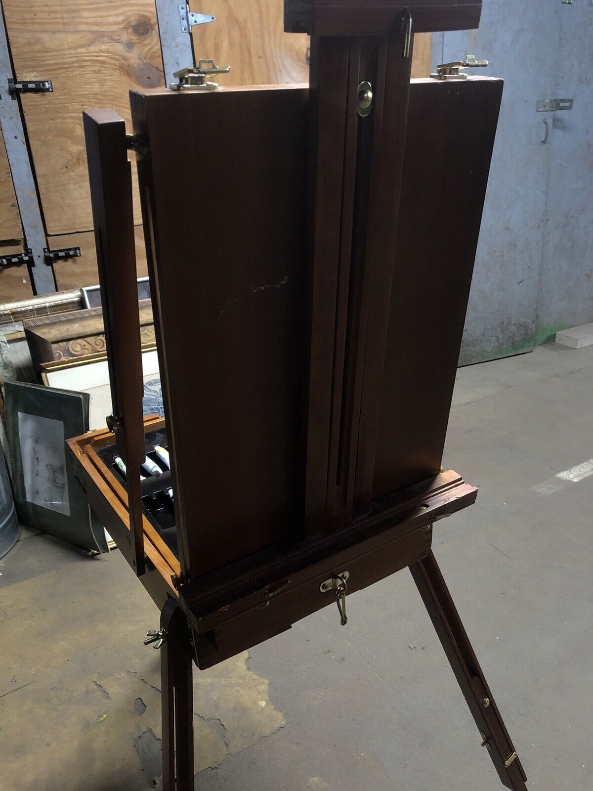 Portable Folding Easel with Wooden Storage