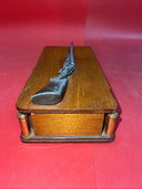 Vintage Folk Art Wood Box With Rifle & Ammo wood