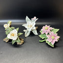 Vintage Collectible 3D Porcelain Flowers/ Lot Of 3