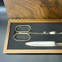 Desk Set Scissors and Letter Opener Walnut Box Solingen Germany