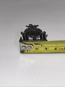 Vintage Cracker Jack Prize Metal Mantle Clock 5:04 Time Pre-1910