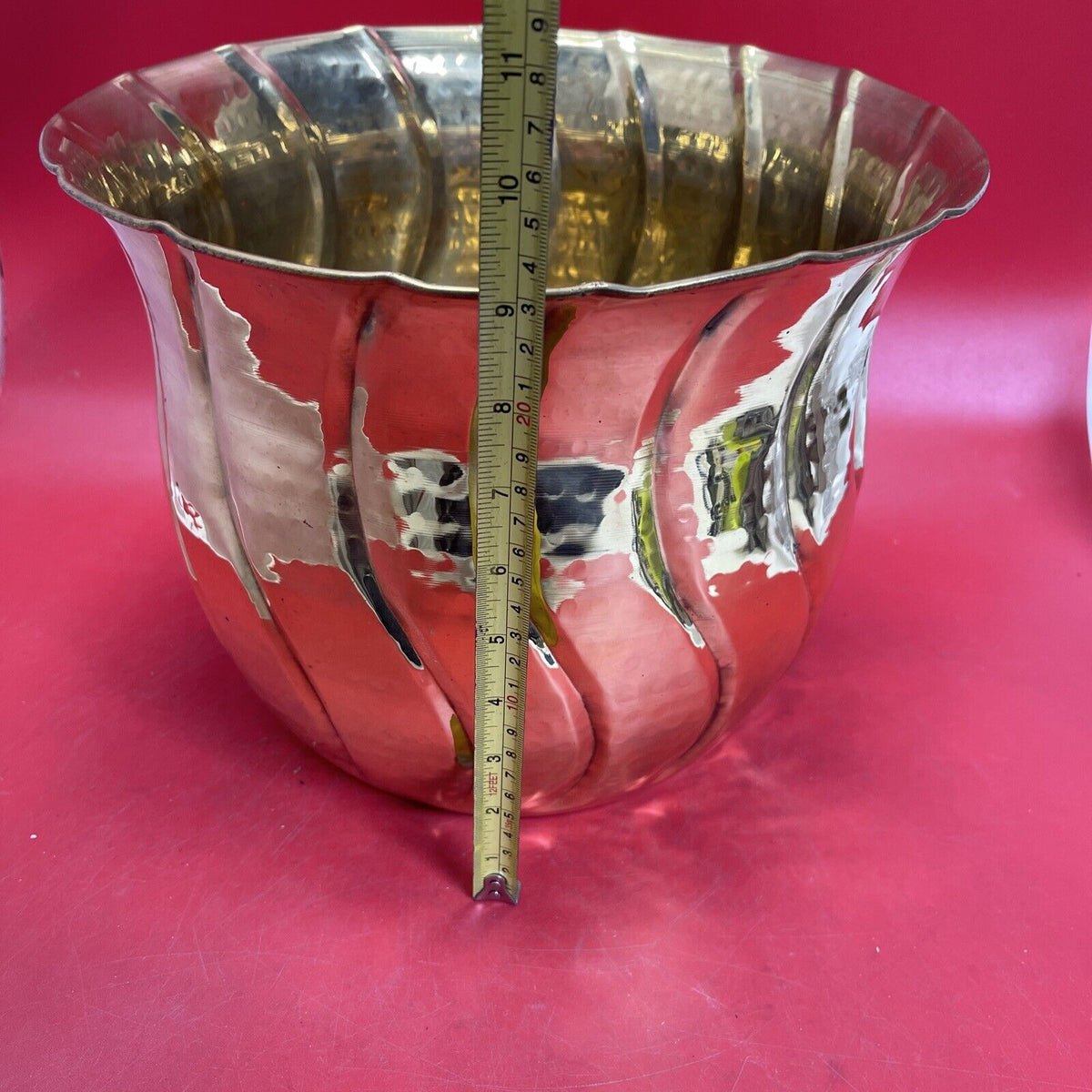 Vintage  Solid Brass Nesting Spiral Bowl Planters 11.5”  India