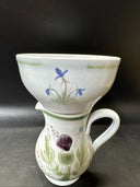 Buchan Pottery Portobello Scotland Thistle Creamer & Sugar Blue