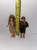Vintage Bisque Miniature Jointed Dollhouse Doll Pair