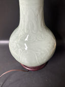 Vintage Porcelain Vase Lamp 25” Tall, Made In Hong Kong