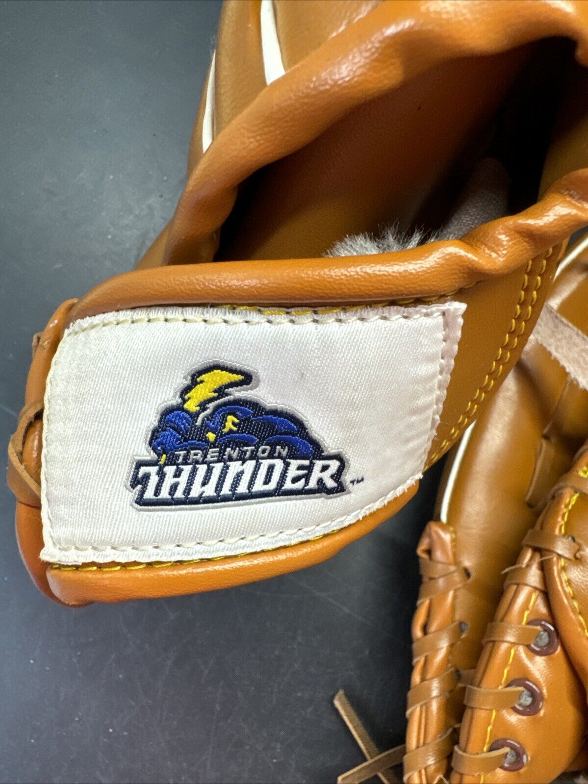 Vintage Trenton Thunder Commerce Bank Baseball Gloves/ Set Of 2: Right And Left