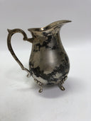 Silverplate Water Pitcher with Ice Guard and Claw Feet